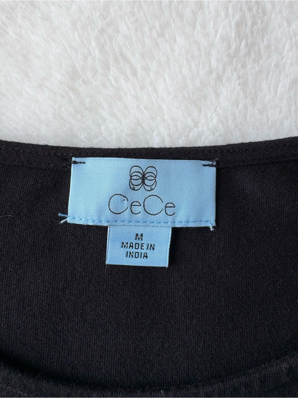 CeCe Black Sheer Tiered Sleeve Blouse - Picture 5 of 6